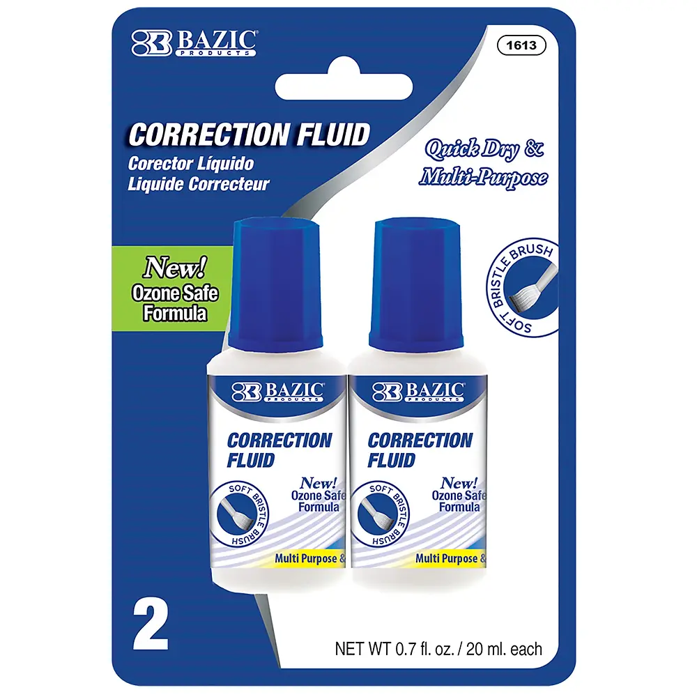 BAZIC - Correction Fluid - 20 ml - 0.7 fluid ounces - 2 Per Pack