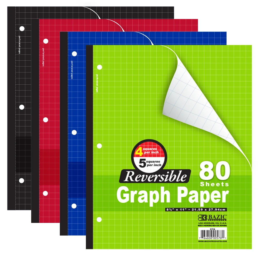 Reversible 4 /5 Quad Ruled Wireless Notebooks 80 Sheets