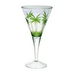 ACRYLIC WINE GLASS -  VSHAPE - PALM TREE