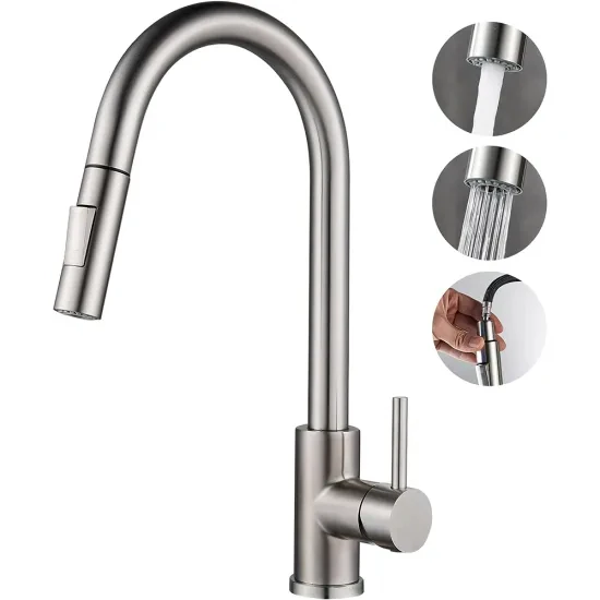 PULL DOWN KITCHEN FAUCET - STAINLESS STEEL