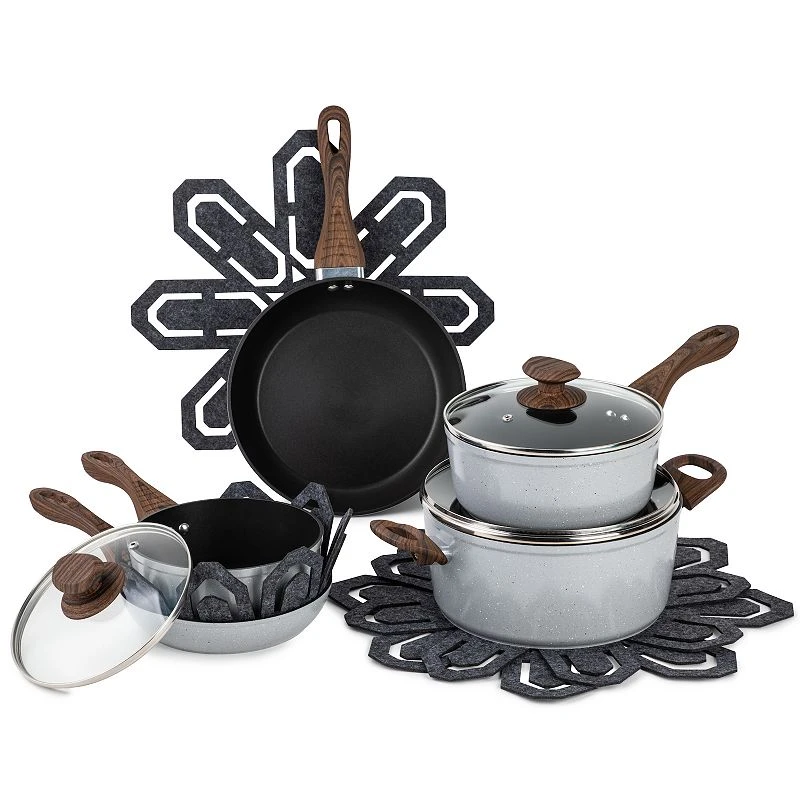 12PC - SOLSTICE NONSTICK COOKWARE - SILVER
