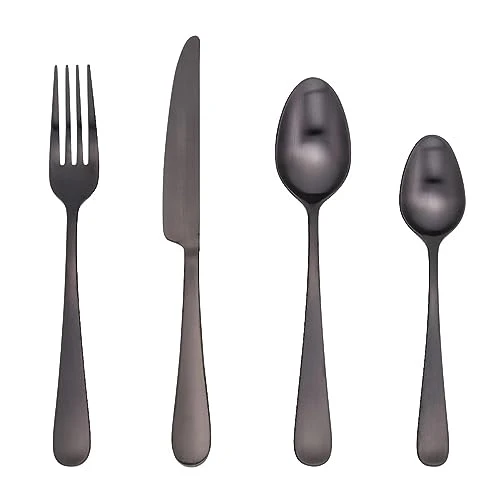 16PC - MATTE BLACK - PLTD - STAINLESS STEEL