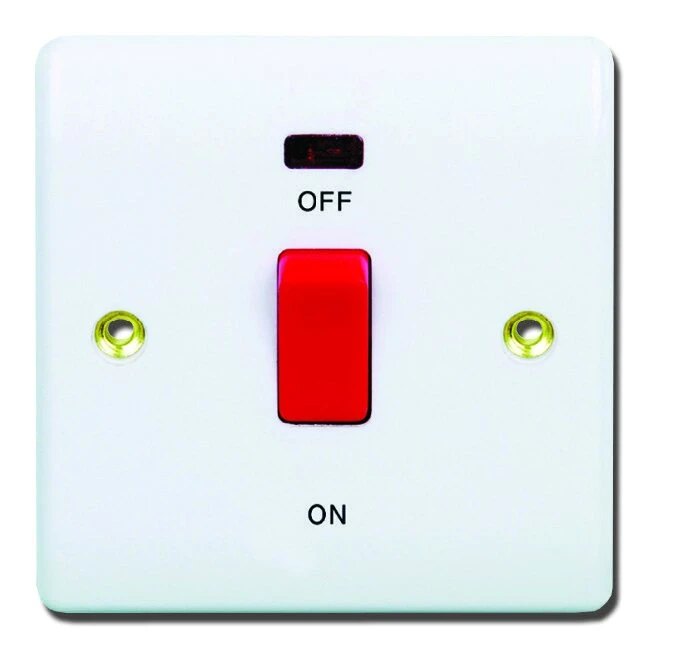 1GANG 45A SWITCH NEON FLATPLATE