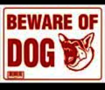 12 In. X 16 In. Beware Of Dog Sign - Case Of 24
