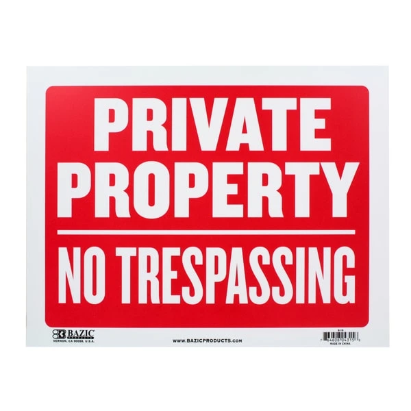 S-19-24 9" X 12" Private Property No Trespassing Sign - Case Of 24