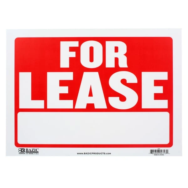 9"X12" FOR LEASE SIGN
