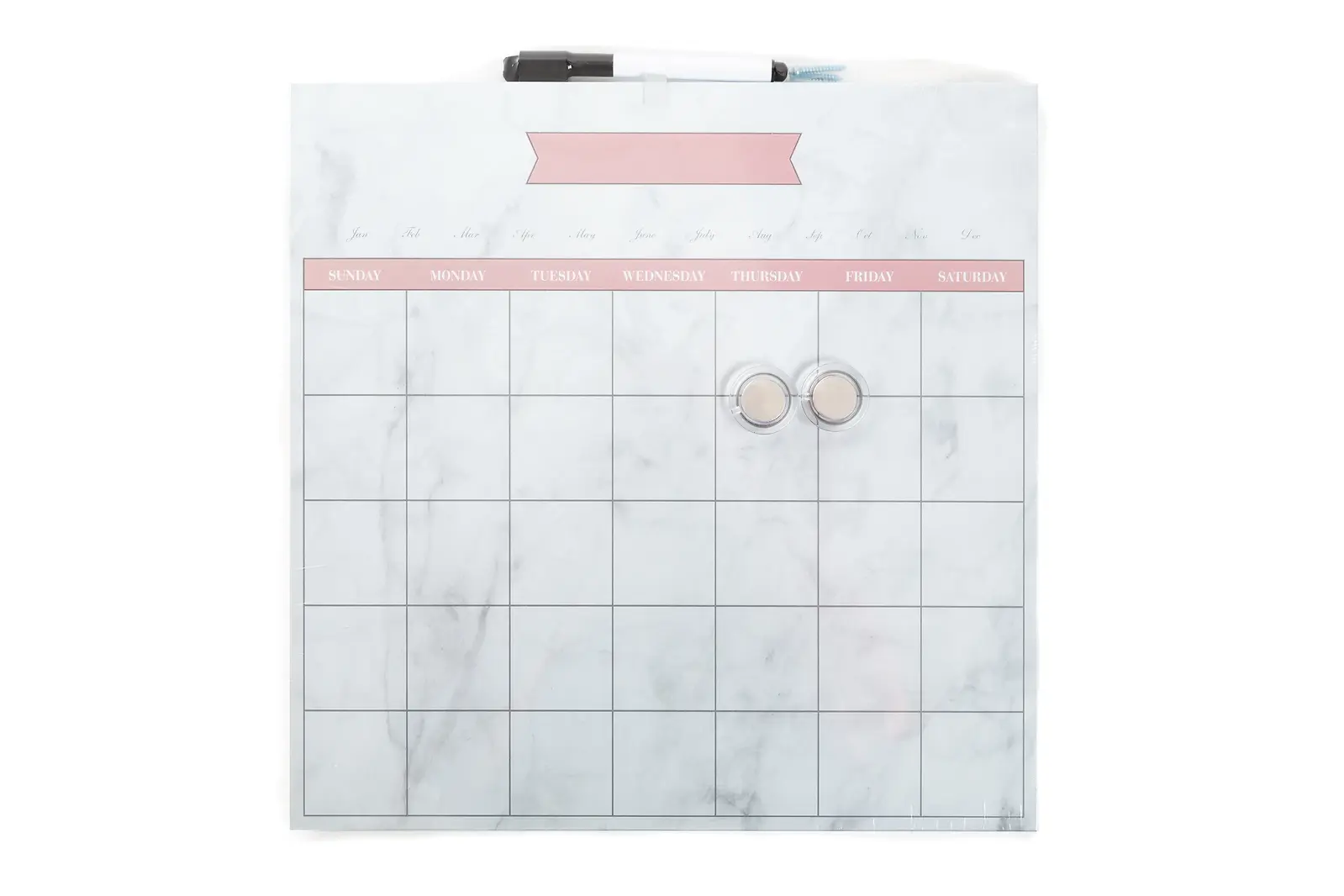 14"X14" - FRAMELESS - MAGNETIC/DRY ERASE CALENDAR