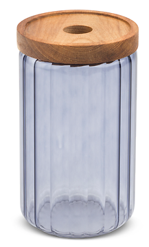 33.8OZ RIBBED GLASS CANISTER