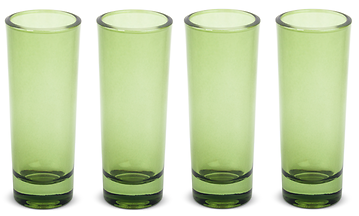 SET OF 4 - 2OZ - SHOOTER GLASS LEAF