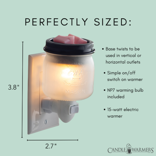 PLUGGABLE FRAGRANCE WARMER GLASS MASON