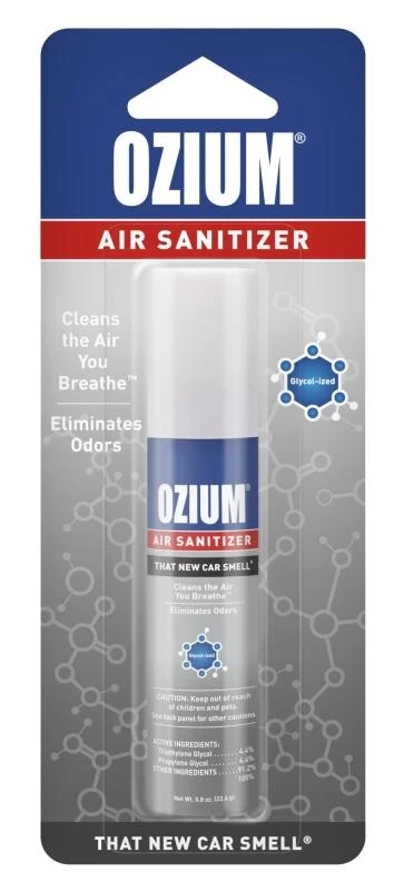 Ozium 0.8 Oz. Car Air Freshener/Sanitizer Spray, New Car Scent