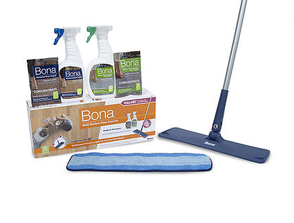 Multi-surface Floor Care System Mop Kit With Cleaners And Microfiber Pad