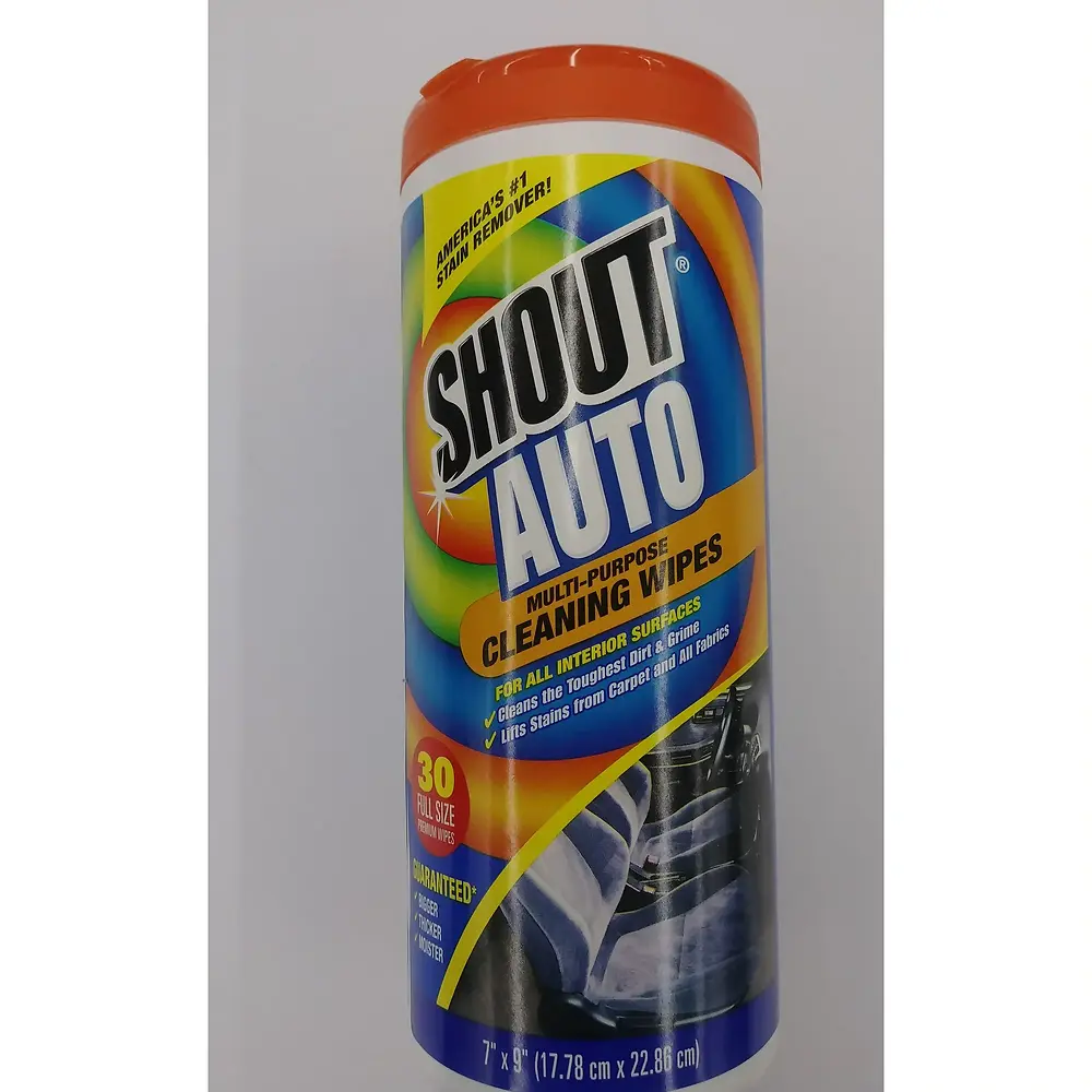 Shout Auto Multi-purpose Wipes - 30 Count, Stain Remover, Cleaning Cloths