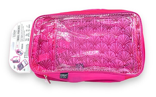 SET OF 3 - CLEAR PRINTED TRAVEL POUCHES