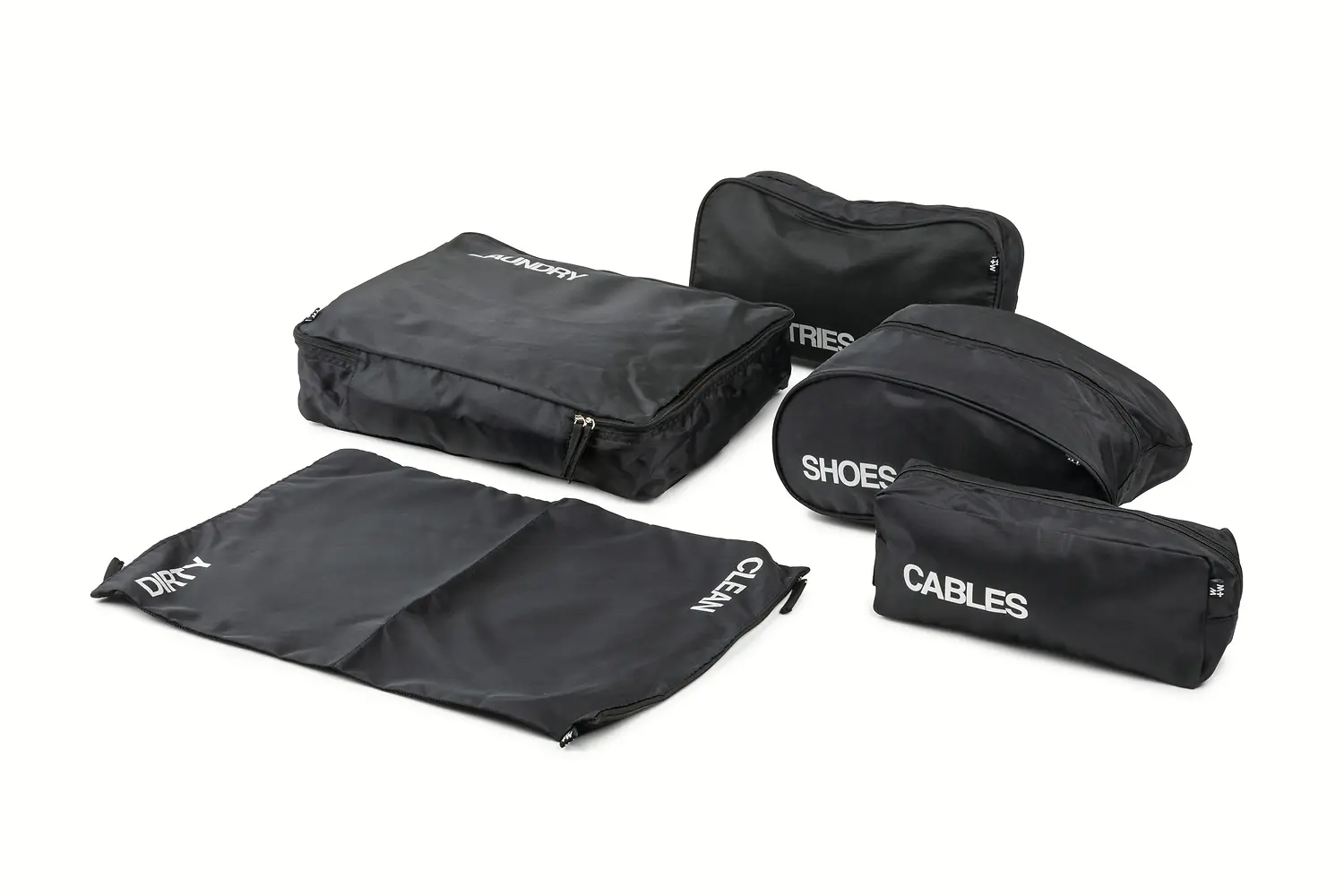 SET OF 5 - TRAVEL ORGANIZER BAG - BLACK