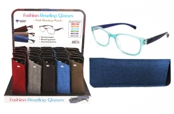 READING GLASSES W/POUCH FROSTED