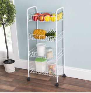 4-TIER KITCHEN TROLLEY WHITE
