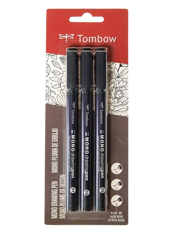 ASSORTED SIZES - MONO DRAWING PEN 3PK