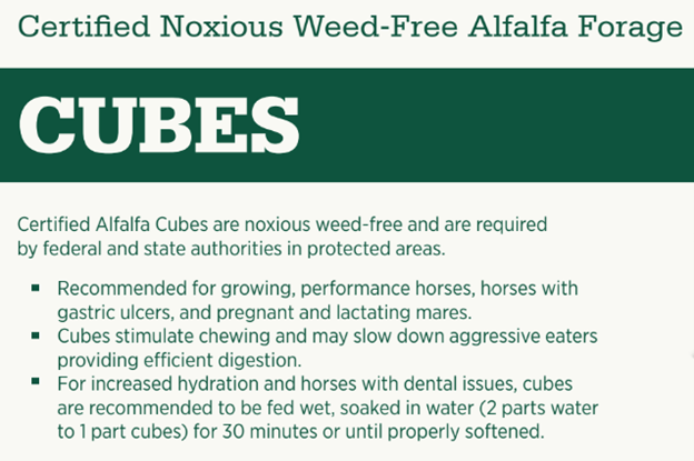 Premium Western Forage Certified Alfalfa Hay Cubes 40 lb