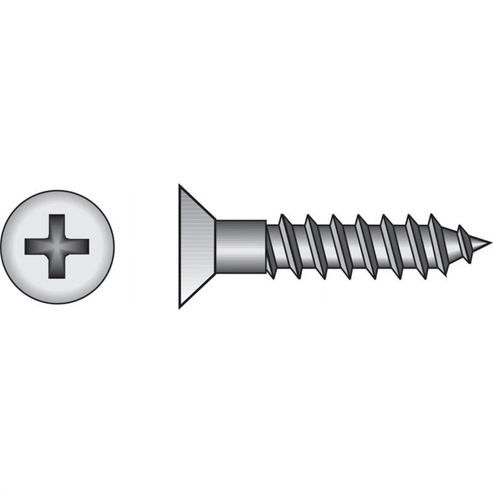 PHILLIP FLAT HEAD WOOD SCREW ZINC 10X4