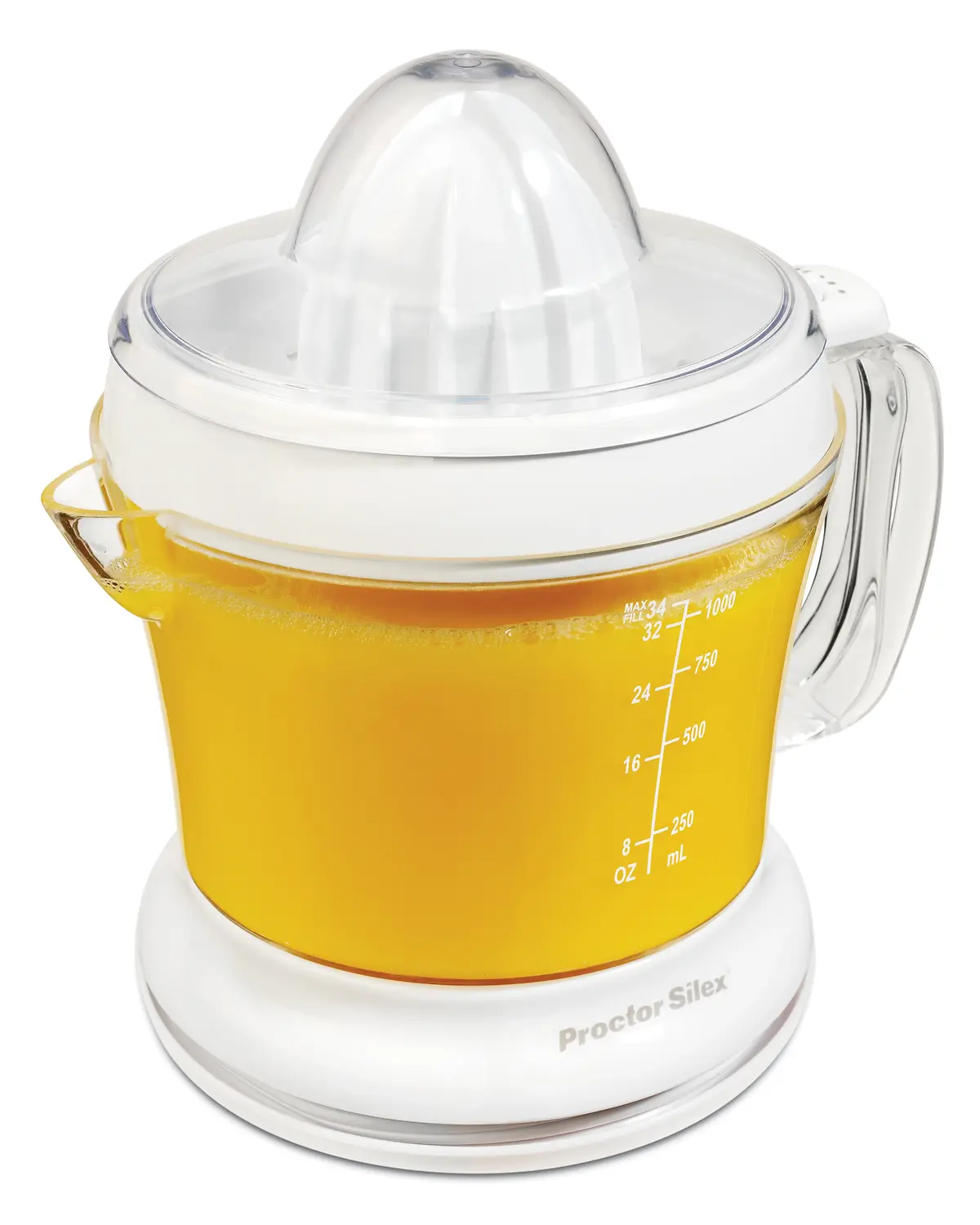 34 Oz White Plastic Citrus Juicer With Auto-reverse Action