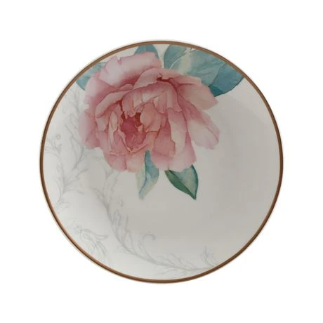 MARTHA STEWART PEONY 8" WHITE/PINK ROUND