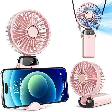 HANDHELD FAN PINK RECHARGEABLE - ASSORTED