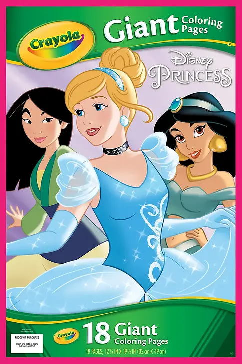 18 Count Disney Princess Giant Coloring Pages With Foldalope