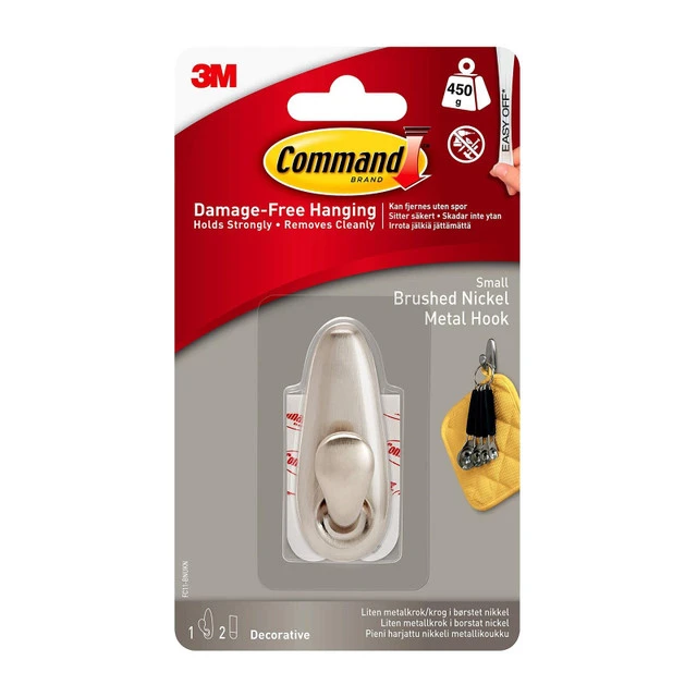 COMMAND SMALL NICKEL HOOK