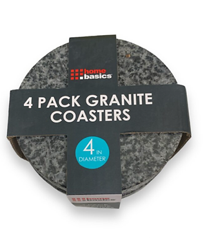 4PC GRANITE COASTER SET ROUND