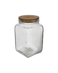 1380ML GLASS CANISTER W/WOOD LID
