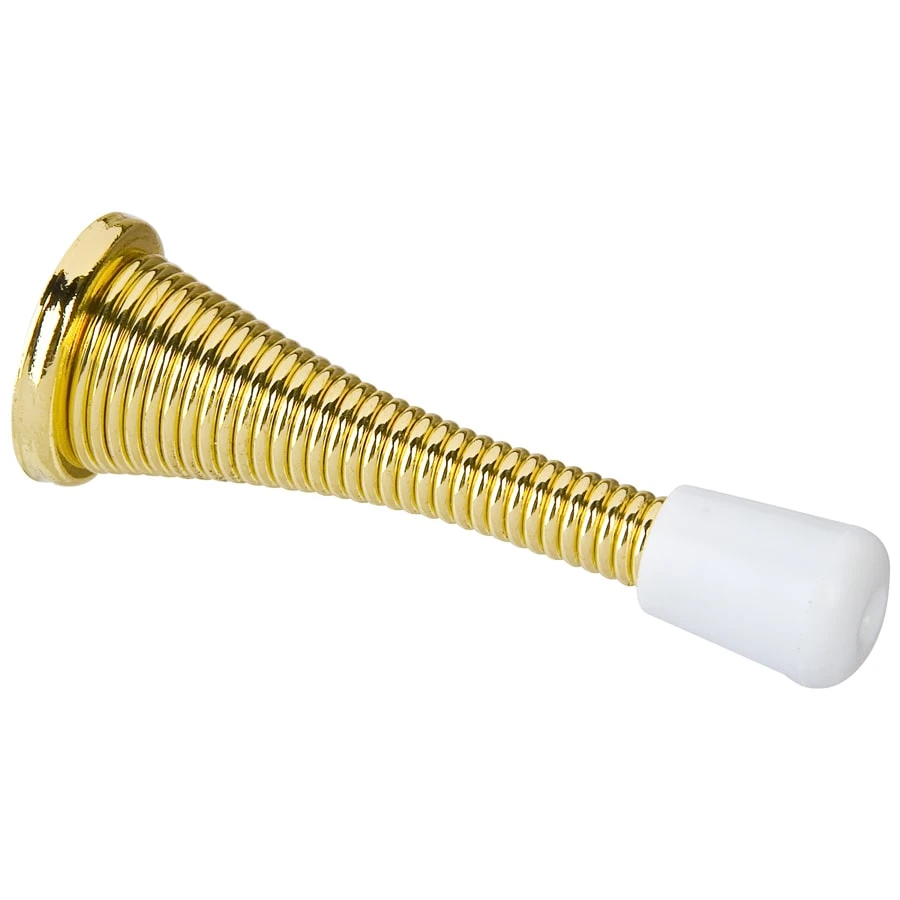 3" POLISHED BRASS SPRING DOOR STOP