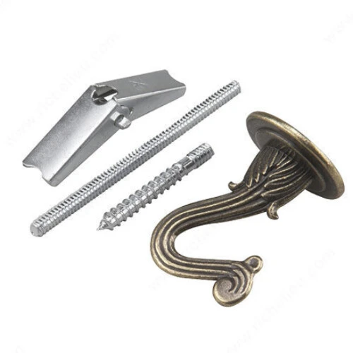 2PK SWAG HOOK BRASS