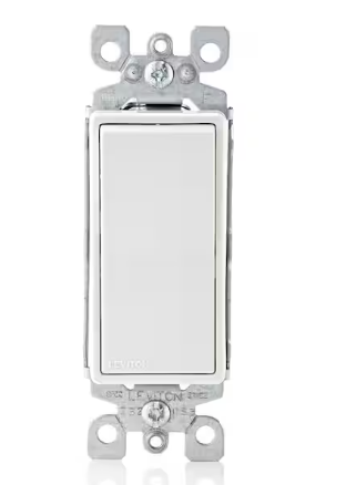WHITE DEOCRA SWITCH 15A120V SINGLE PLUG