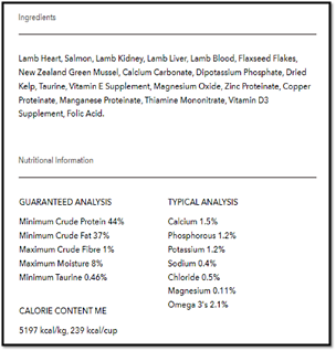 New Zealand Grass-Fed Lamb & King Salmon Feast Freeze-Dried Meal or Topper Cat Food 3.5 oz