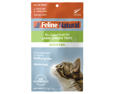 New Zealand Grass-Fed Lamb Green Tripe Booster Freeze-Dried Meal or Topper Cat Food 2 oz