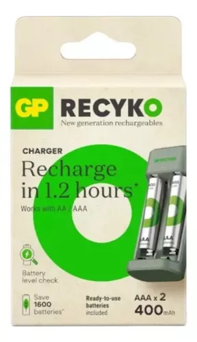 GP RECYKO CHARGER +2AAA BATTERIES