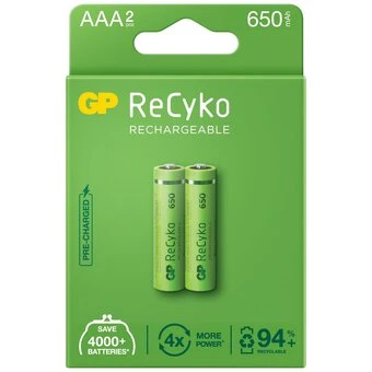 GP RECYKO RECHARG AAA 650MAH