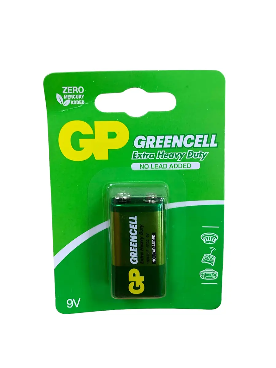 GP GREENCELL BATTERY 9V BLIST/1 1604G-U1 - EXTRA HEAVY DUTY