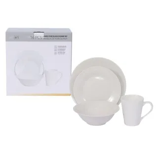 16PCS WHITE PORCELAIN DINNER SET