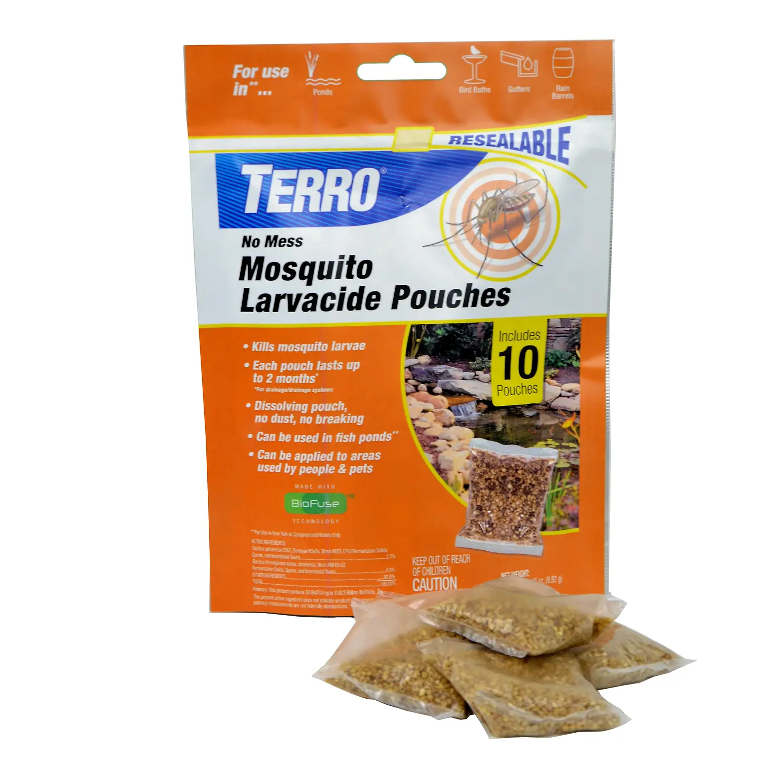 Terro No Mess Ready To Use Pouch Mosquito Larvacide Killer (10-Pack)