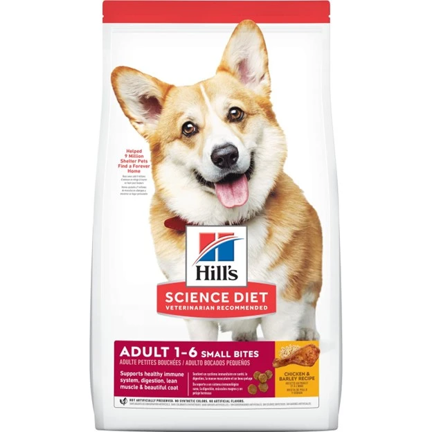 Adult 1-6 Small Bites Chicken & Barley Recipe Dry Dog Food 5 lb