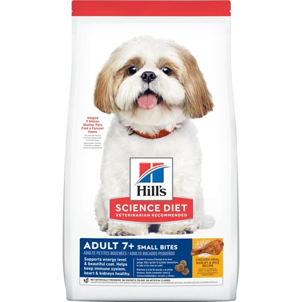 Adult 7+ Small Bites Chicken Meal, Barley & Rice Recipe Dry Dog Food 15 lb