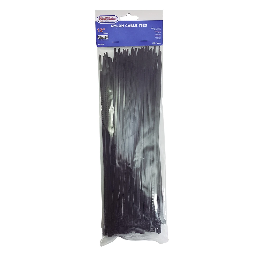 NYLON CABLE TIES 12" 4.8MM BLACK