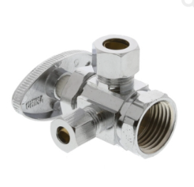 3-WAY STOP 1-2FPT X 3/8X1-4 COMPRESSION