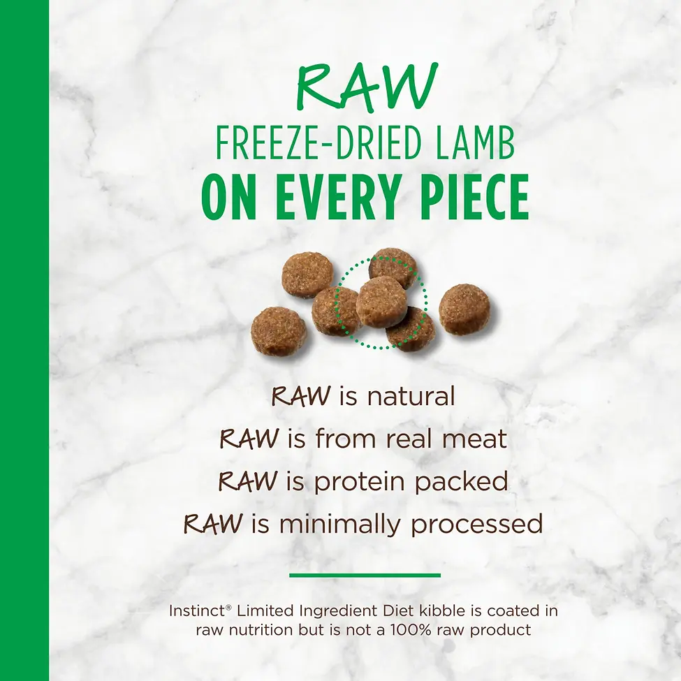 Limited Ingredient Diet Grain-Free Real Lamb Recipe Freeze-Dried Raw Coated Dry Dog Food 20 lb