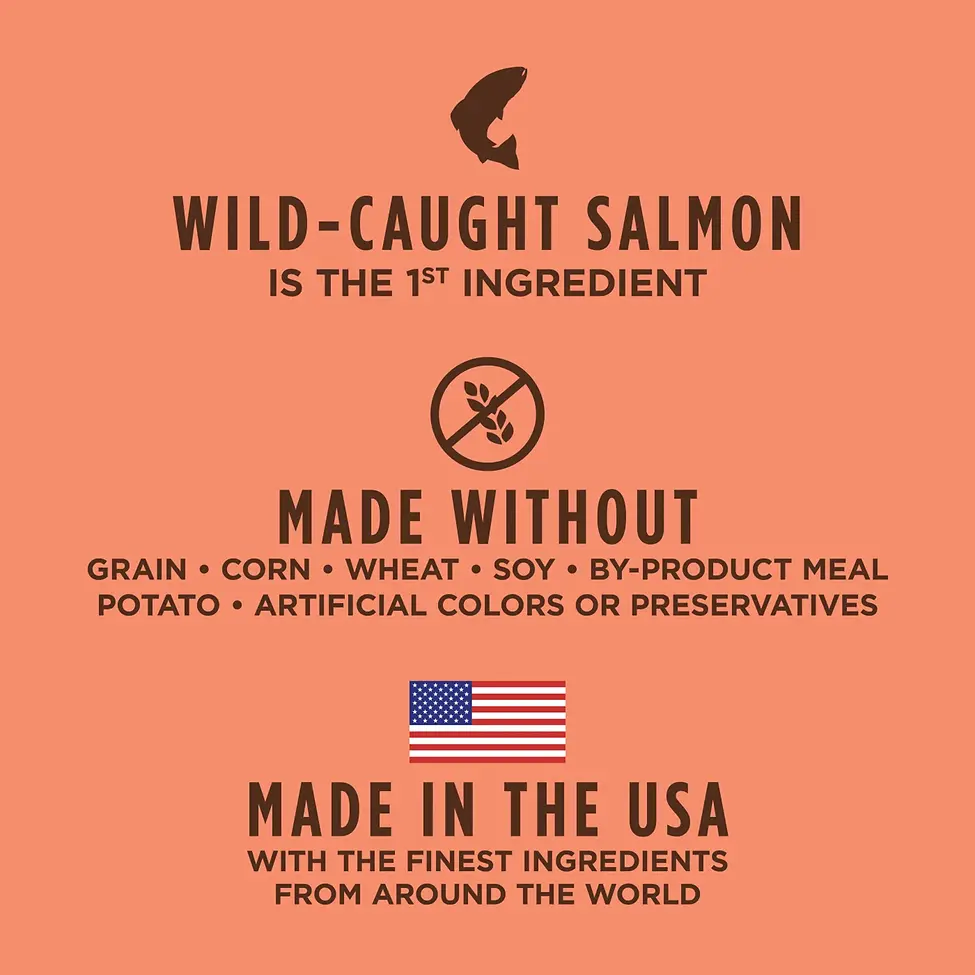 Original Grain-Free Real Salmon Recipe Raw Coated Dry Dog Food 20 lb