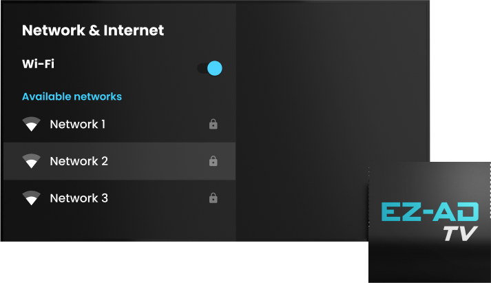 Connect Ez-Ad tv with wifi