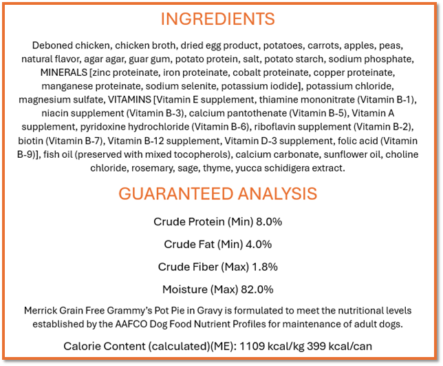 Grain-Free Grammy's Pot Pie In Gravy Canned Dog Food 12.7 oz