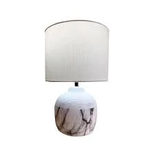 33CM CERAMIC TABLE LAMP W/MARBLE